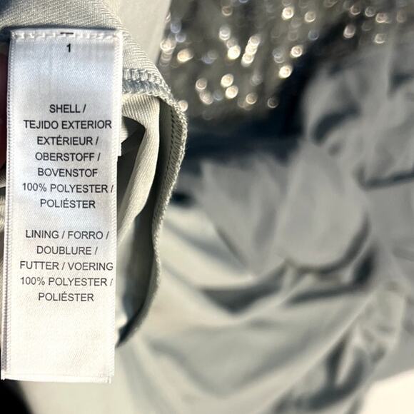 Adrinna Papell Womens Evening Tea Length Gown Silver Plus 24W - Picture 5 of 7